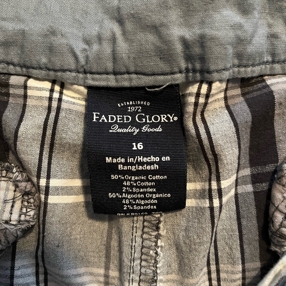 Faded Glory Flat Front Gray and Black Shorts - Picture 3 of 3